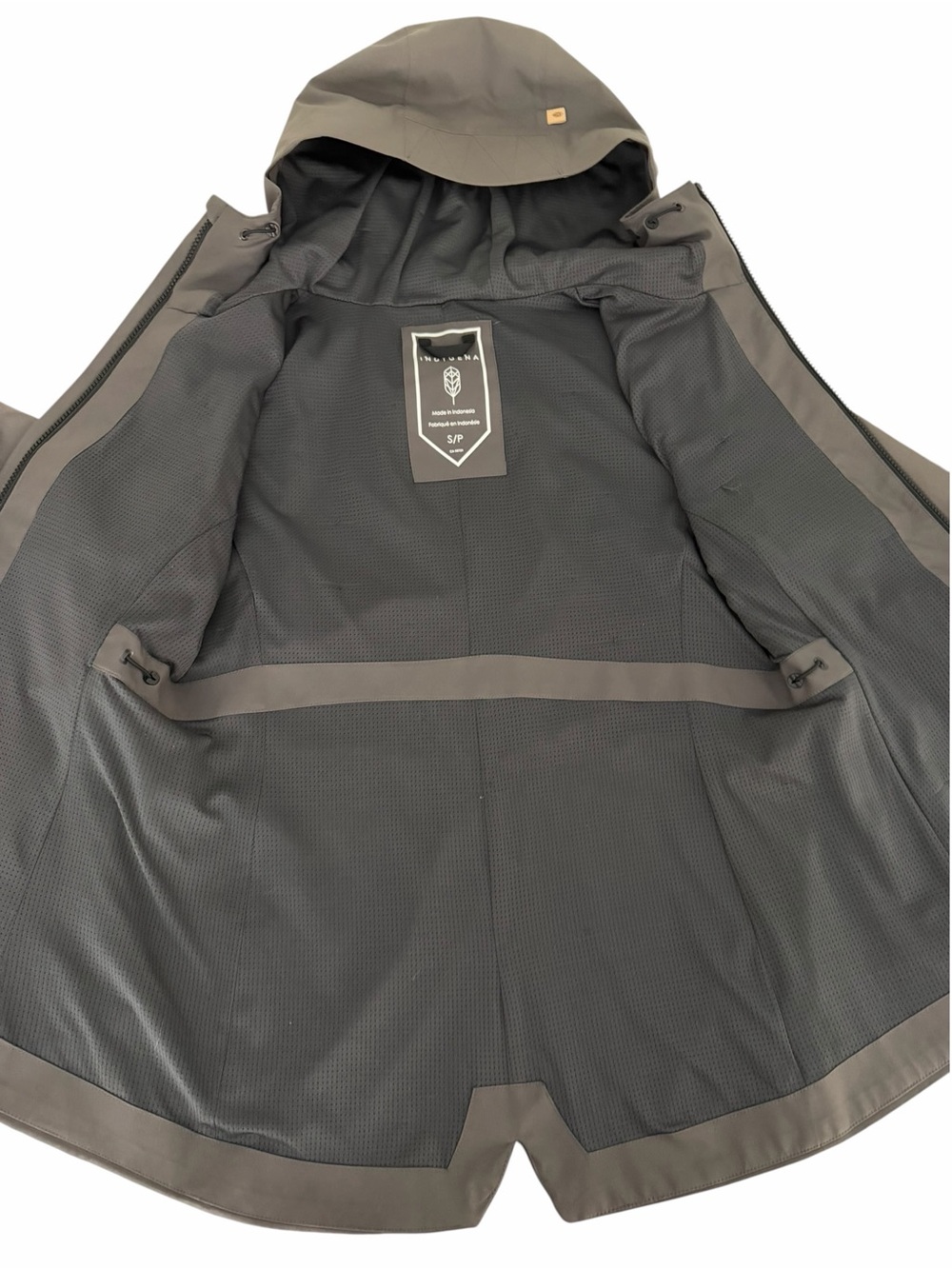 INDYGENA Grey Hooded Waterproof Rain Shell Outdoor Jacket size S - Picture 8 of 16